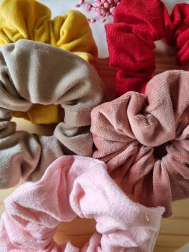 5 Scrunchies Xuxinha De Veludo Prendedor Elástico Para Cabelo
