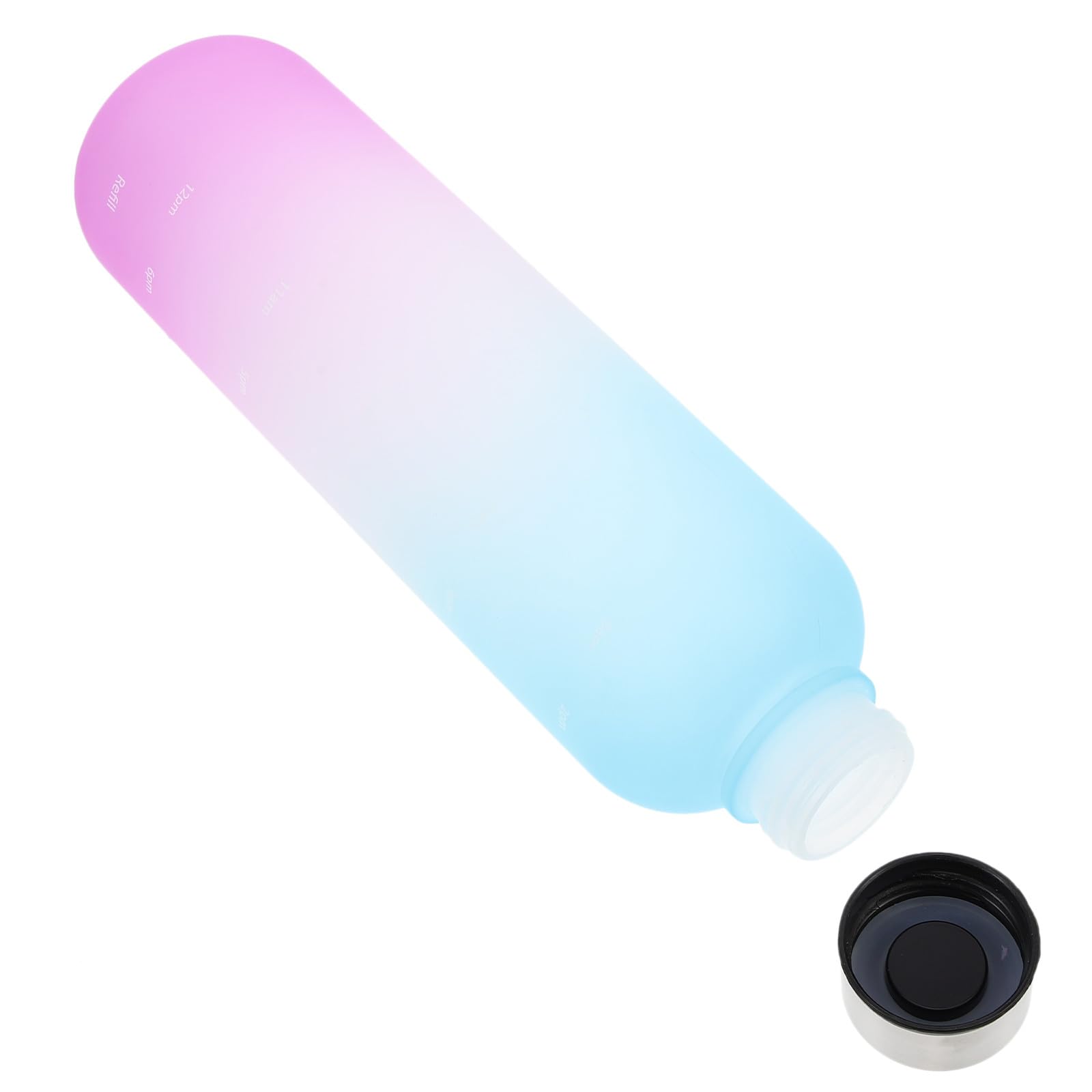 Outdoor Sports Water Bottle with Steel Lid Portable Gradient Purple-Blue Plastic Drink Container Travel Hydration Bottle for Men