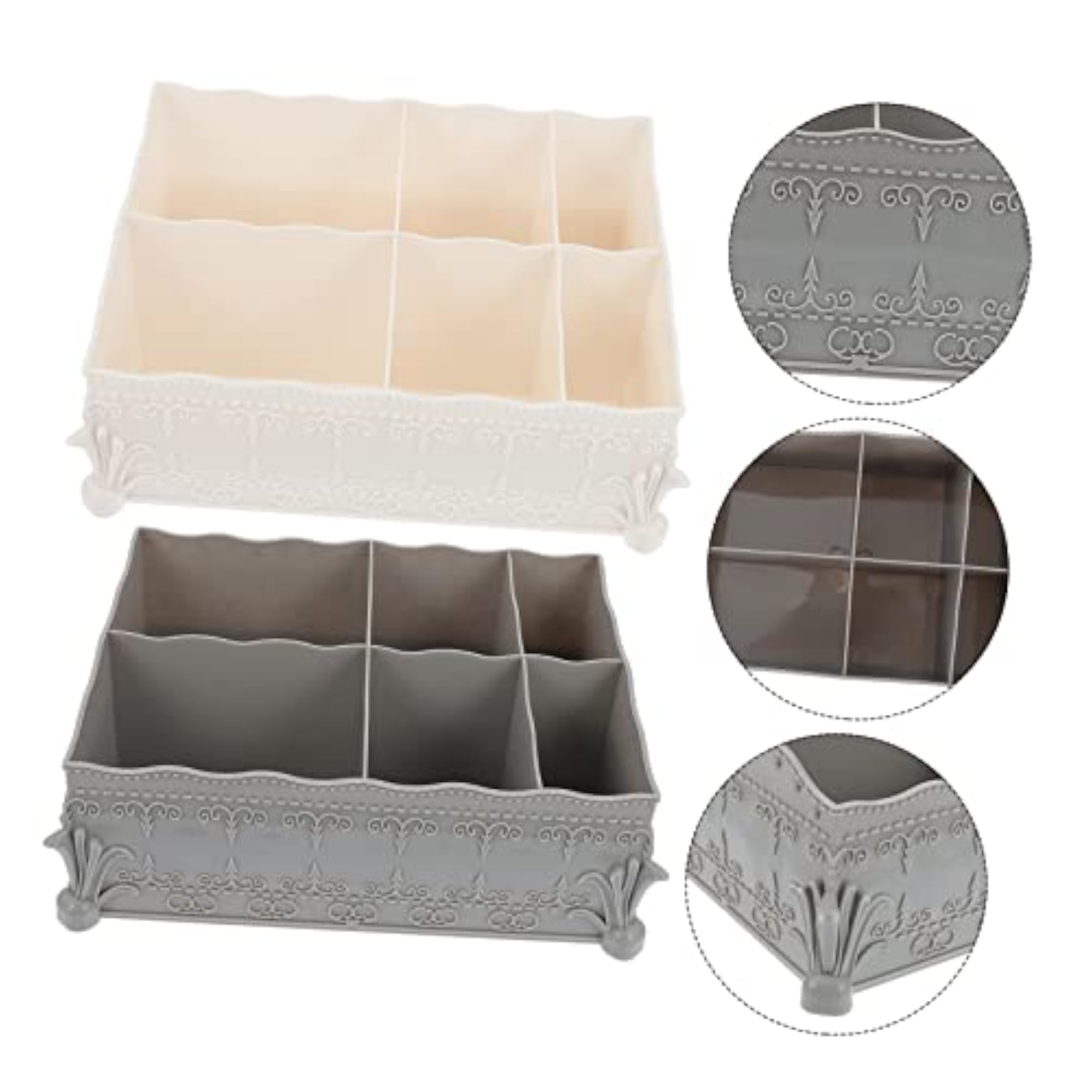 2pcs Vintage Nail Storage Organizer, Manicure Tool Boxes