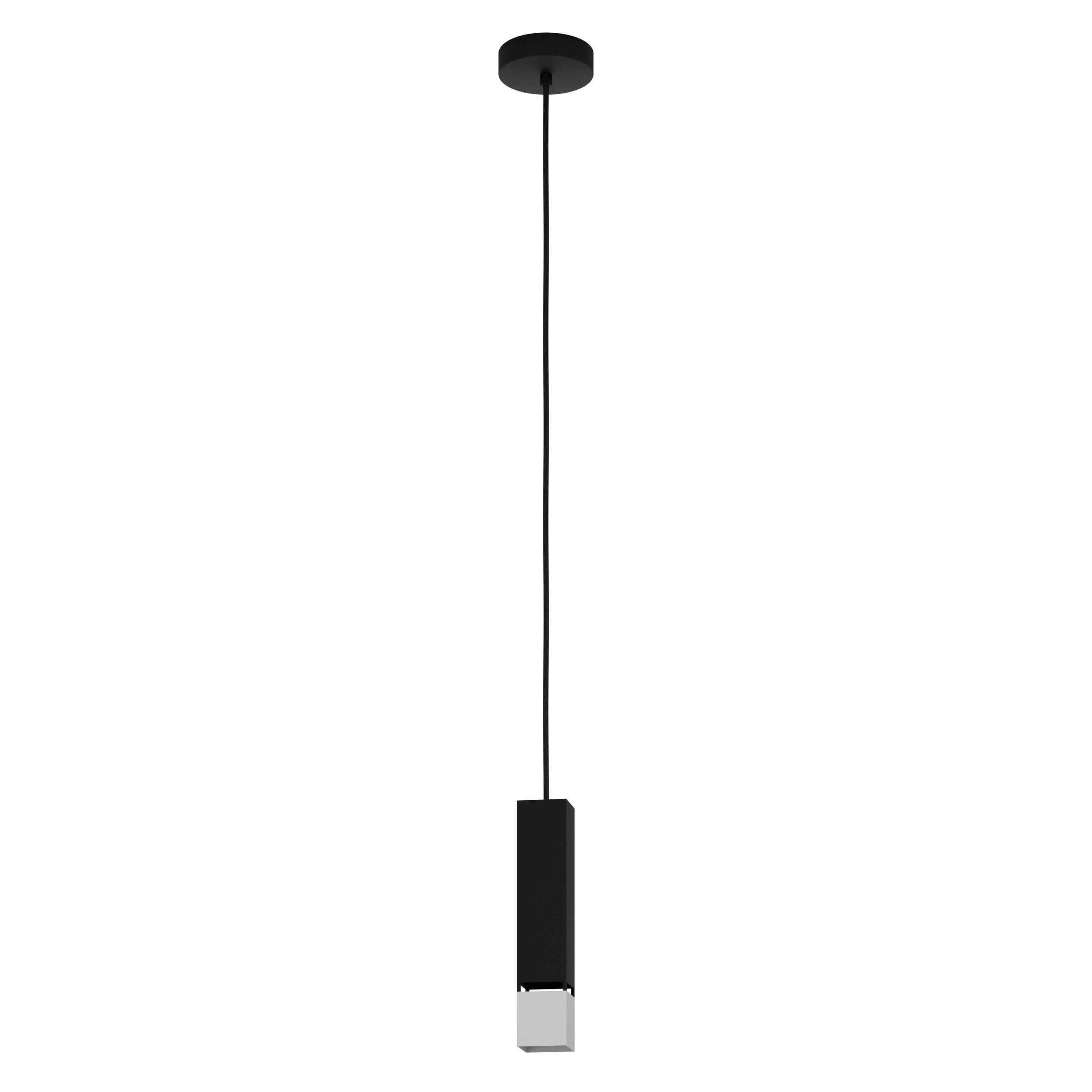 Eglo LED Pendant Lighting Butrano, Minimalist Ceiling Light Fitting Made of Black and Silver Metal
