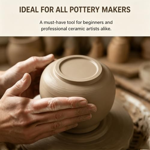Pottery Foot Ring Tool Clay Base Aligner for Ceramic, 5 Size Options, Even Foot Press, Wheel Throwing Aid, Bowls & Cups Use, DIY Pottery Projects, Soft to Leather Clays Foots Rings Tool,1*Set White - Image 7