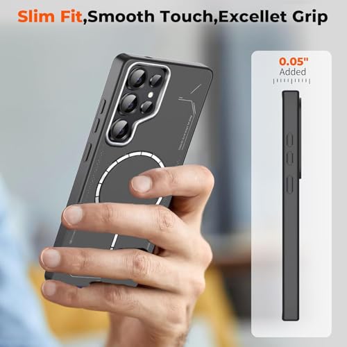 Image of DIZORO Premium Magnetic Case for Samsung S24 Ultra, [Military Grade Drop Protection][Fit for MagSafe], Slim Anti-Fingerprint & Soft Touch Full Body Protective Cover for Samsung S24 Ultra (Grey)