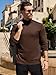 Men's Fashion Mock Turtleneck T-Shirts Long Sleeve Pullover Sweater Basic Designed Undershirt Slim Fit Top L Brown