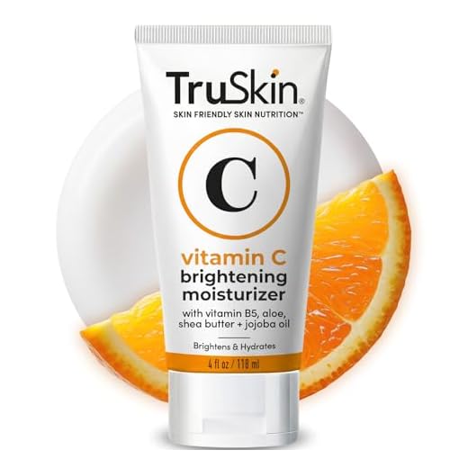 TruSkin Vitamin C Face Moisturizer, a Brightening Anti Aging Wrinkle Cream for Face, Formulated with Vitamin B5, Vitamin E, Jojoba Oil, Organic Aloe Vera and Green Tea for Natural Skin Health, 4 fl oz