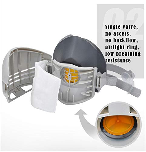 Wiederverwendbare chemische Anti-Staub-Atemschutzmaske Schweißen Sicherheit industrielle Maske (1 Stück Gummi Anti-Staubmaske) - Image 7