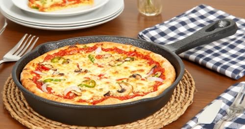 Image of Cast Iron Non-Stick Skillets, 3 Packs, 6 Inch, 8 Inch, 10 Inch, Black