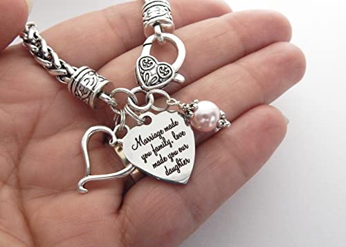 Daughter In Law Gift Wedding Bracelet Gift for Bride Step Daughter Gift NEW DAUGHTER Bracelet Jewelry from Mother in Law Bonus Daughter3