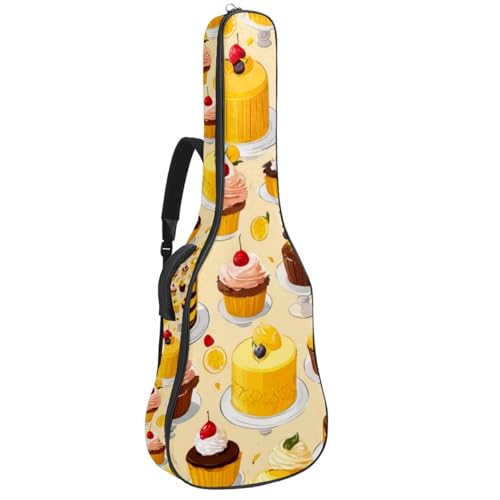 Housse guitare acoustique avec couche de protection étanche design dessert jaune