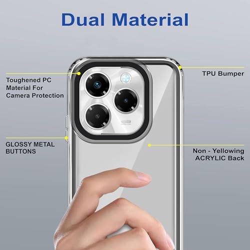 Image of Zapcase Back Case Cover for Infinix Note 40X 5G | Compatible for Infinix Note 40X 5G Back Cover | Case Cover with Camera Protection | (TPU + PC | Translucent Black)