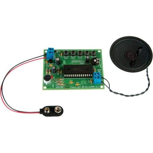 Velleman MK195Voice Recording/Playback Module, 1 Grade to 12 Grade, 0.8" Height, 2" Wide, 2.6" Length, 9 VDC -12 VDC
