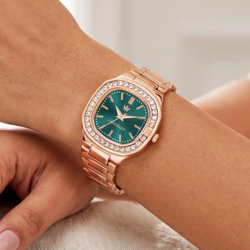 Image of CRESTELLO Brown /Rose Gold /Silver Plated Bracelet Analog Wrist Watch for Women (Brown /Rose Gold /Silver Dial) | 1 Year Warranty* | CR-JWL362-PT