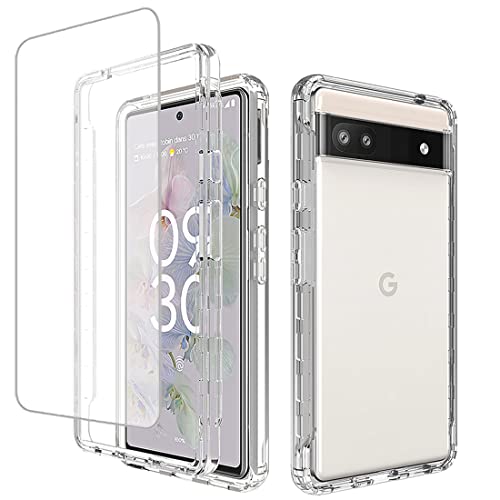 Coque Google Pixel 6A antichoc transparente avec verre GX7AS