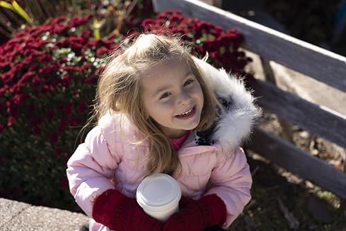 Funky Junque Kids Sherpa Lined Winter Mittens - Soft Ribbed Knit with Fuzzy Cuff - Warm Hand Warmers for Ages 1-44