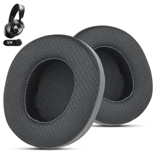 Almohadillas de repuesto de tela de malla para auriculares Arctis Nova Pro Wireless/Arctis Nova Elite (No compatibles con otros modelos), almohadillas con grosor añadido alto (Negro) miniatura 1