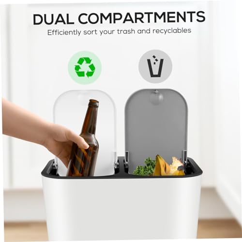 Caneca de basura dual con tapa y compartimentos, 15 L miniatura 4