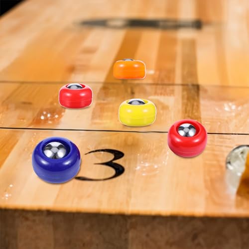 mekueeex 48 Pieces Mini Shuffleboard Replacement Pucks, Shuffle Board Rollers Set Desktop Free Sliding Beads Tabletop Curling Game Accessories Equipment for Indoor Home Leisure Sport - Thumbnail 7