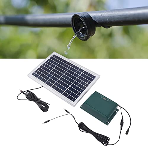 Respicefinem Solar Automatic Drip Irrigation Kit Solar Powered Auto Easy DIY Watering System for Balcony Garden with Timer Control and Water Level Detection