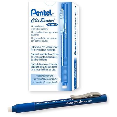 Pentel Clic Eraser with Rubber Grip - Pack of 12 Cover
