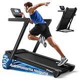 MERACH Laufband Für Zuhause mit Steigung, 18% Automatische Neigung, 1-14km/h Laufband Klappbar, 3.5HP Walking Pad, Treadmill for Home Max 159KG, 46 * 120CM, Laufbänder APP mit 12 Trainingsprogrammen