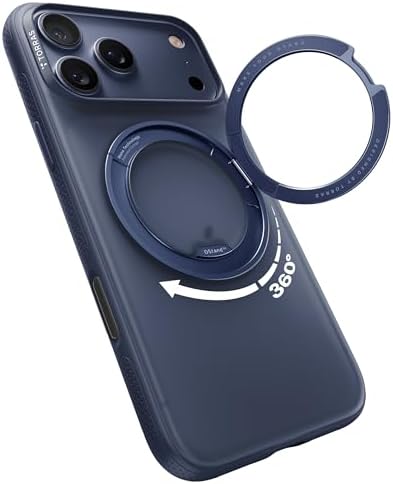 TORRAS 360° Ostand O3 Fitness für iPhone 17 Pro Hülle - Flexibler Magnetischer Ständer, Militärischer Schutz, Kompatibel mit MagSafe Hülle iPhone 17 Pro Case Dünne Griffige Kratzfe