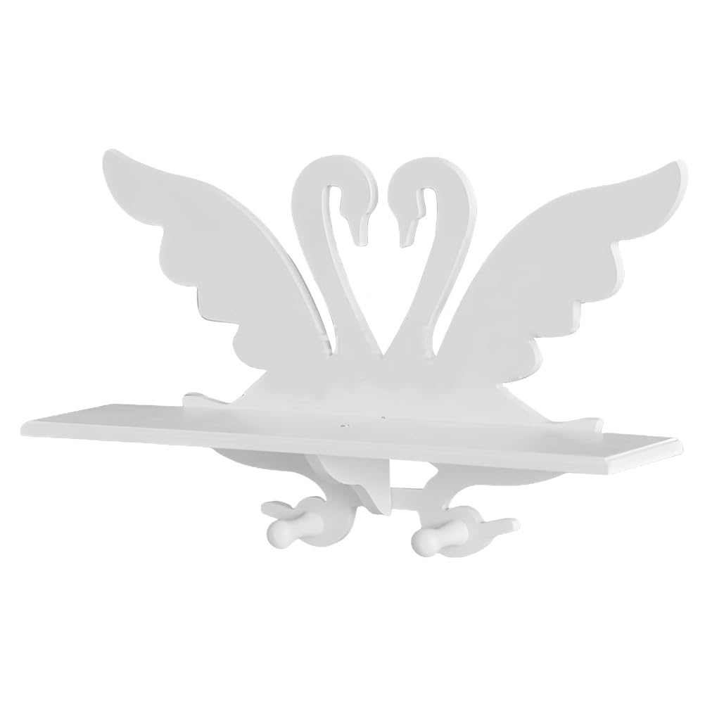 OSALADI Swan Floating Wall Shelf 4.33X10.43 Inch Wall Mounted Storage Rack for Bedroom Living Room Bathroom Decor and Organization