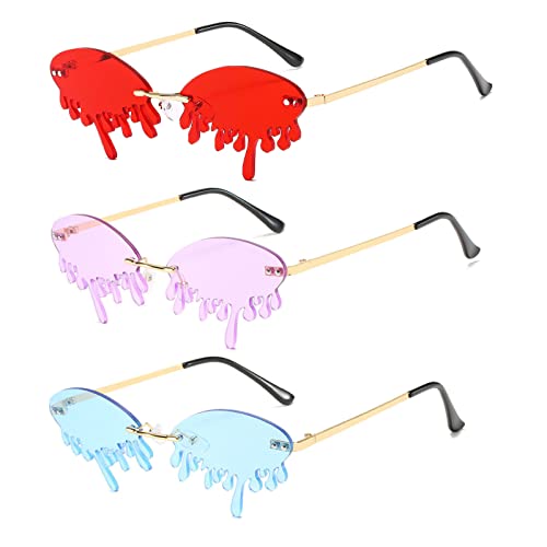 Dripping Sunglasses Sets Frame Rimless Sunglasses Novelty Trendy Designer Style Shades Sunglass Eyewear