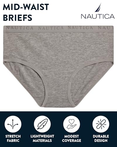 Nautica Girls Underwear Briefs - 10 Pack Comfort Stretch Mid-Waist Breathable Cotton Underwear Panties for Girls (Sizes:4-12)2