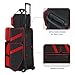 Aleemin 4 Ball Bowling Bag with Wheels, Bowling Bag 4 Ball Roller with Multi-pocket & Shoe Compartment & Retractable Handle, 3 Ball Roller Bag + 1 Ball Color Matching Add On Tote (Red)