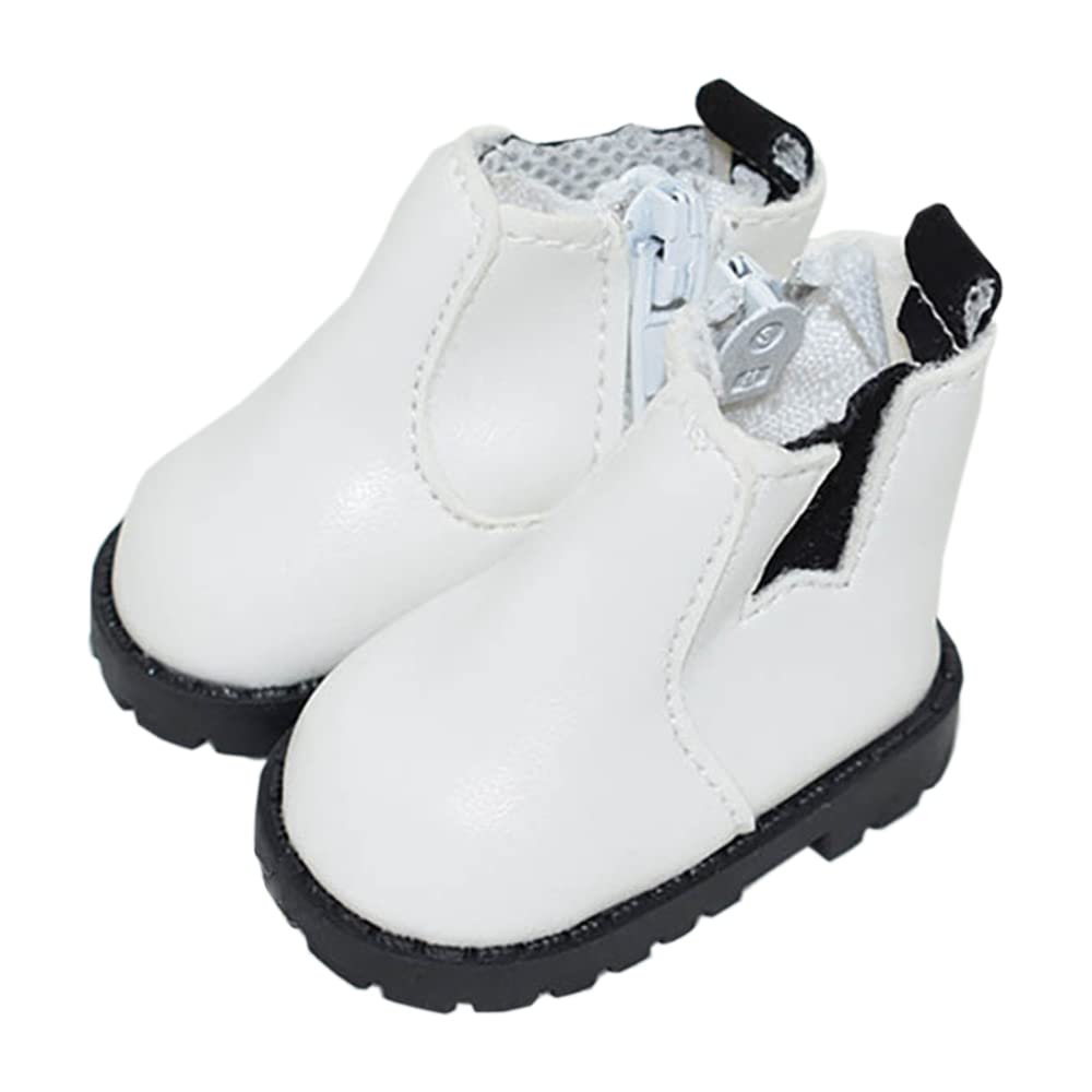 niannyyhouse Shoes Length 5.5cm Suitable for 1/6 BJD 8in 20cm Plush Doll (White-2)