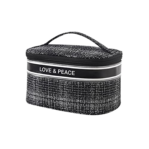 ALLMIRA 化粧ポーチ メイクポーチ 大容量 持ち運び 大きめ コスメポーチ 化粧ぽーち かわいい 可愛い 軽量 防水 バニティポーチ コスメぽーち こすめぽーち メイクぽーち (乳牛 2) (B-ブラック)