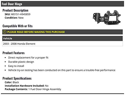 Marketplace Auto Parts Fuel Door Hinge - Compatible with 2003-2008 Honda Element