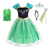 Dressy Daisy Ice Princess Coronation Green Costume Tulle Dress for Baby Girls Halloween Birthday Party Fancy Outfit with Accessories Size 18-24 Months, A