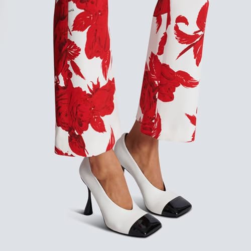 Sexy Women's Fashion Black Stiletto Hoof Heels Pumps, Sweet Square Toe Elegant High Heels for Party, Banquet and Weding,9,White4