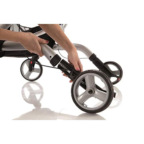 Składany rollator z lakierowanego aluminium – 4 kółka – łatwy do demontażu