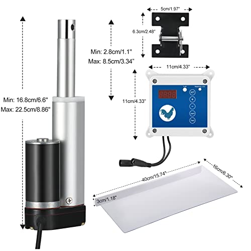 TELAM Automatische Hühnertür Hühnerklappe Eitliche Öffnung , Timer und Einstellbarer Lichtsensor für Sichere… – Bild 7
