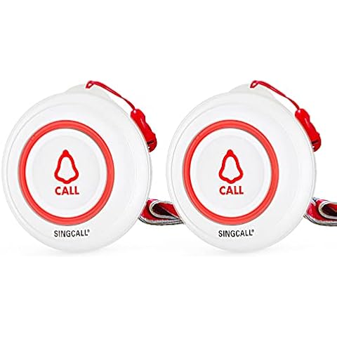 SINGCALL Caregiver Pager Wireless SOS Emergency Call Button for the Elderly Nurse Alert System for Patient Big Touching Button One-Button Pager (E57), It Can't Be Used Alone!! Cover