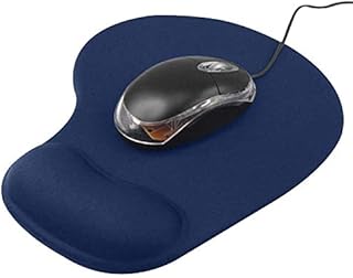 New Horrizon - Blue Mouse Mat ANTI-SLIP COMFORT MOUSE PAD MAT WITH GEL FOAM REST WRIST SUPPORT FOR PC LAPTOP - Compatible with Laser and Optical Mice (RETAIL PACKING)