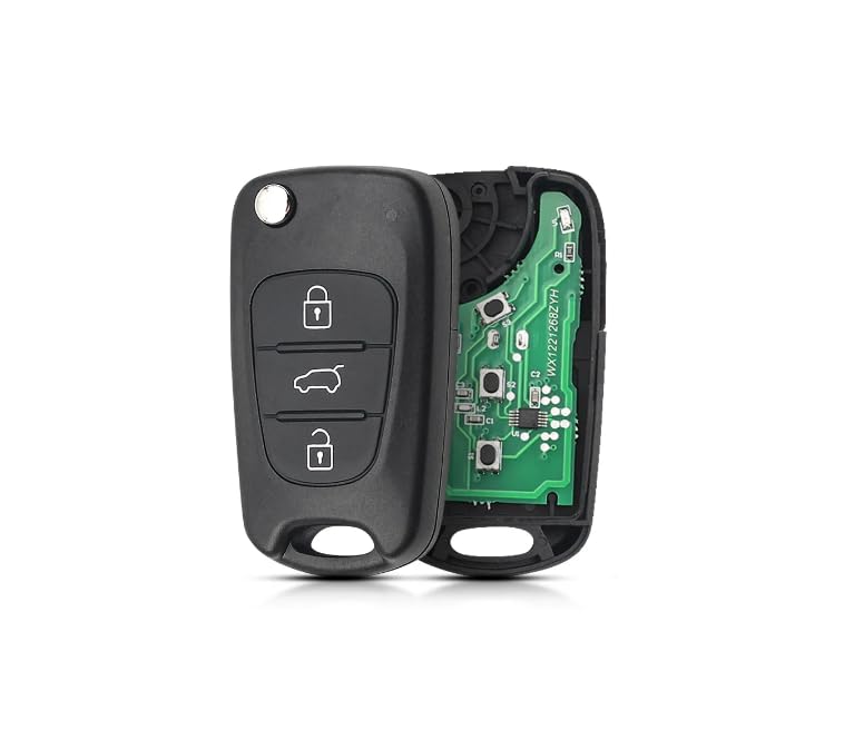 Télécommande Clé Compatible avec Hyundai i10, i20, i30, ix20, ix35, Kia Sportage, Picanto, Sorento, Venga, Rio, Ceed - Circuit Électronique 433 MHz - Puce...