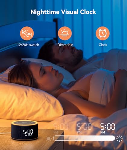 Image of Dreamegg D1+ Sound Machine & Alarm Clock - Sound Machine for Sleep, White Noise Machine with 29 Soothing Sounds, Night Light, 0-100% Dimmable, White Noise Alarm Clock for Bedrooms Adults Baby, Blue