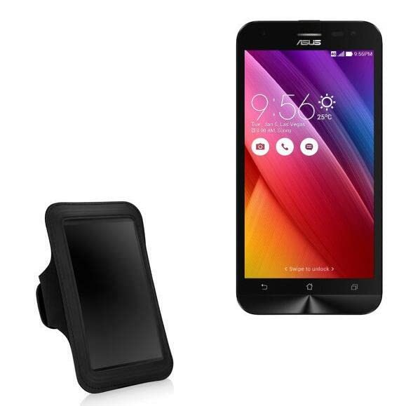 BoxWave Case Compatible with ASUS Zenfone 2 Laser - Sports Armband, Adjustable Armband for Workout and Running for ASUS Zenfone 2 Laser - Jet Black