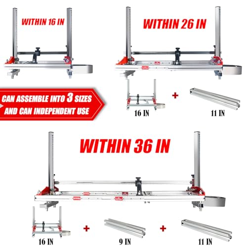 zozen Chainsaw Mill, Sawmill - Saw Mill Portable Sawmill, Can be Assembled into 3 Sizes for Independent Use, Suitable for 14-36inch, A Flexible Cutting Guide System for Builders and Woodworker.