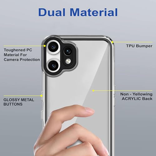 Image of amazon basics Back Case Cover for CMF by Nothing Phone 2 Pro | Compatible for CMF by Nothing Phone 2 Pro Back Cover | Case Cover with Camera Protection | (TPU + PC | Translucent Black)