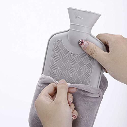 Meetlight Wärmflasche mit weichem Samtbezug, mit Katzenmotiv, für Kinder, Familien, Freundinnen, Wärmetherapie, 350 ml