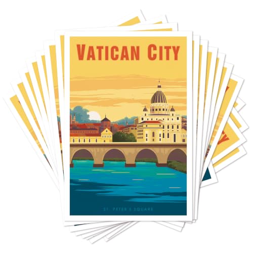 gaeaverse Vintage Europe Travel Postcards, 20 Pack (Vatican City)