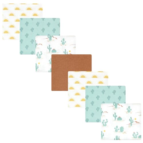 Image of Hudson Baby Unisex Baby Cotton Poly Flannel Receiving Blankets Bundle, Desert Cactus, One Size