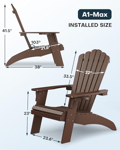 Upstreman Home A1 MAX Oversized Adirondack Chair Set Of 1 thumb #2