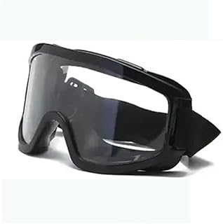 Motorcycle Goggles, Anti-UV Protective Glasses Outdoor Sports Cool Dirt Bike Goggles (Large Size - Clear Screen) - by KaberMisr 2020