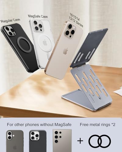 Support de téléphone réglable en métal pour bureau compatible MagSafe - 5