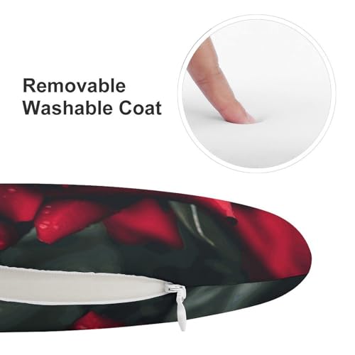 Coussin de chaise rond en mousse de qualité supérieure rose rouge - 4