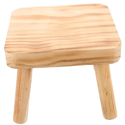 Happyyami Portable Small Wooden Step Stool for Indoor Kitchen Bathroom Outdoor Camping Lightweight Sturdy Design for Adults Easy to Carry Foot Rest for Home Use
